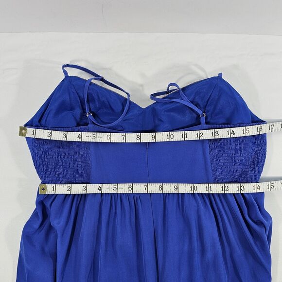 Lilly Pulitzer Kelsea Blue Silk Gold Embroidery Goddess Maxi Dress Size 8 - Picture 6 of 7